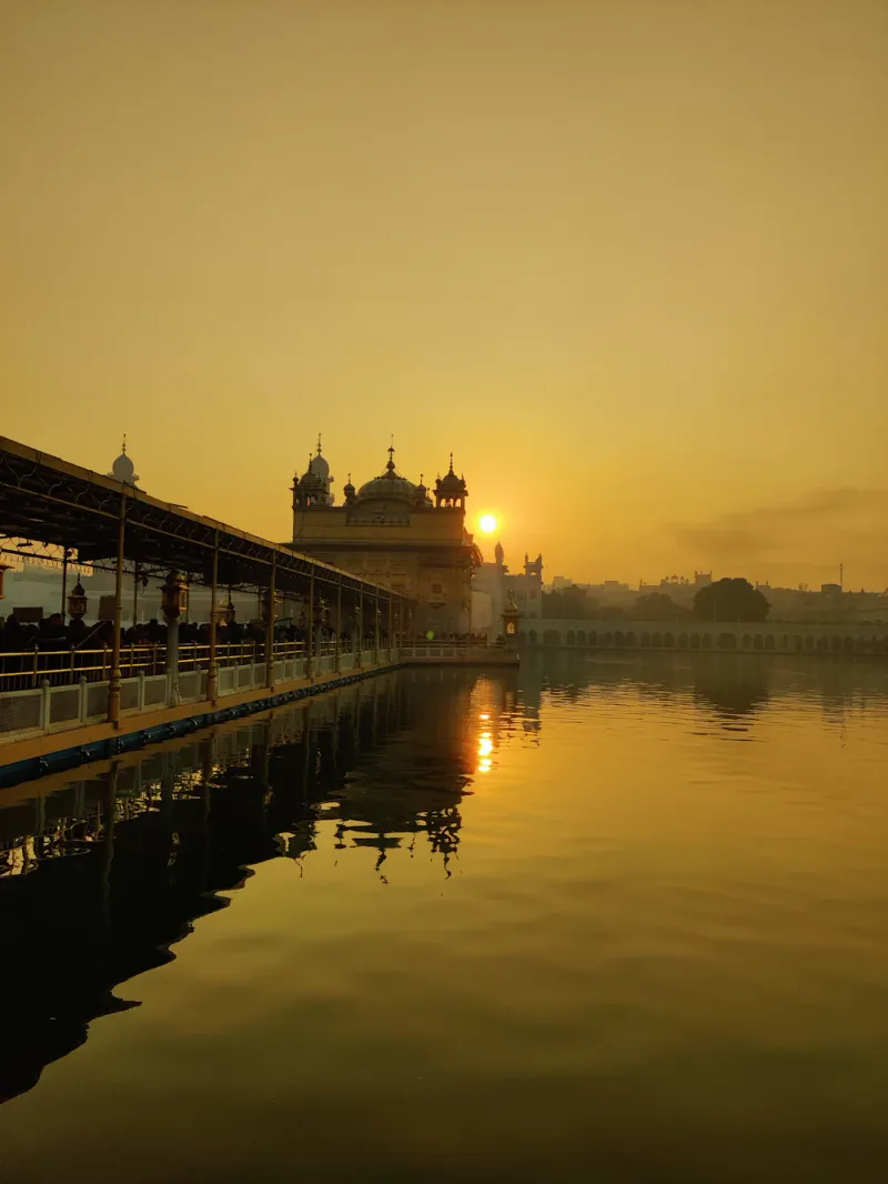 The Golden Temple at sunrise, Amritsar, Punjab