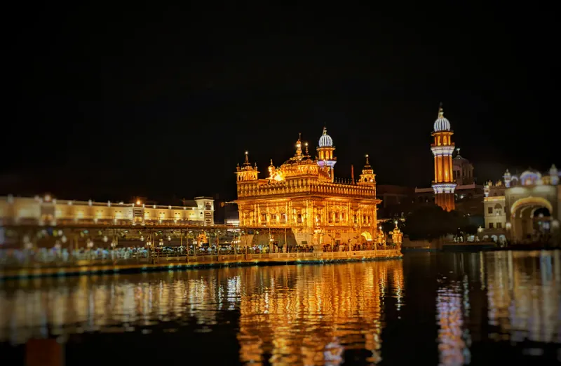 The Golden Temple after dark, Amritsar, Punjab