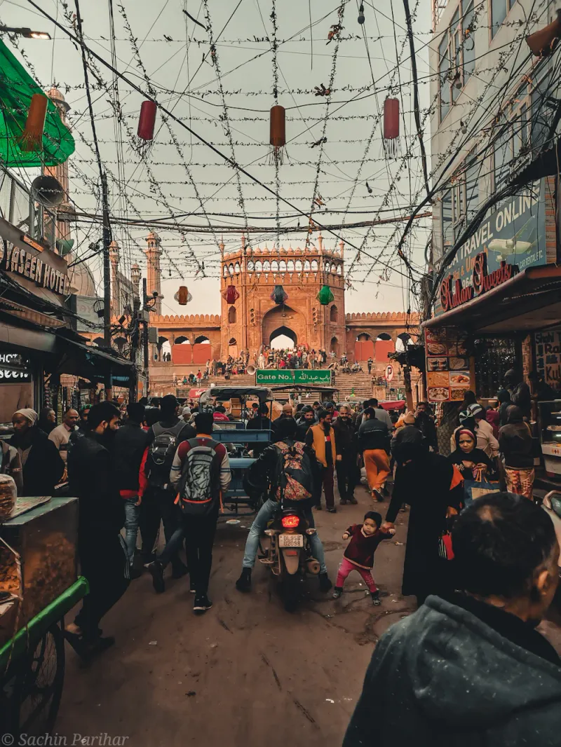 The Jama Masjid bazaar, Delhi, Delhi