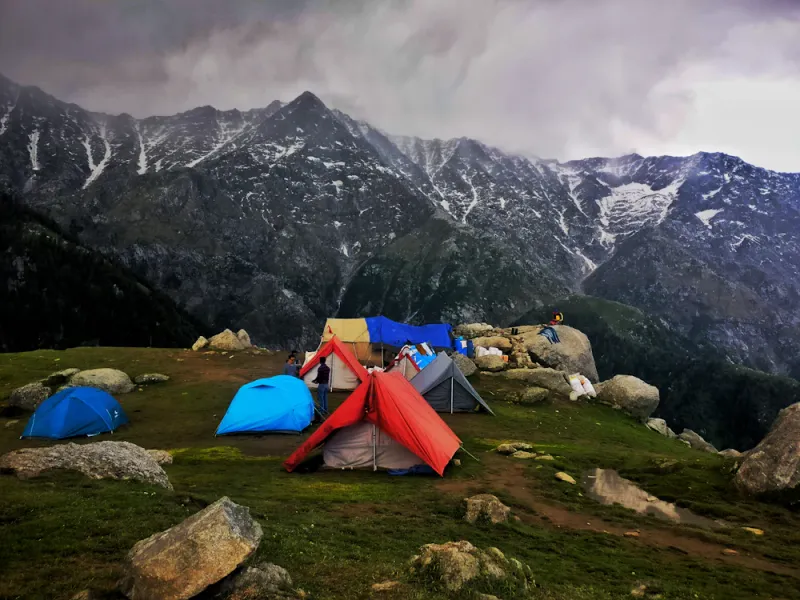 Triund trek campsite, Dharamshala, Himachal Pradesh