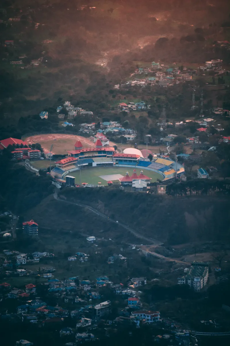The stadium from above, Dharamshala, Himachal Pradesh