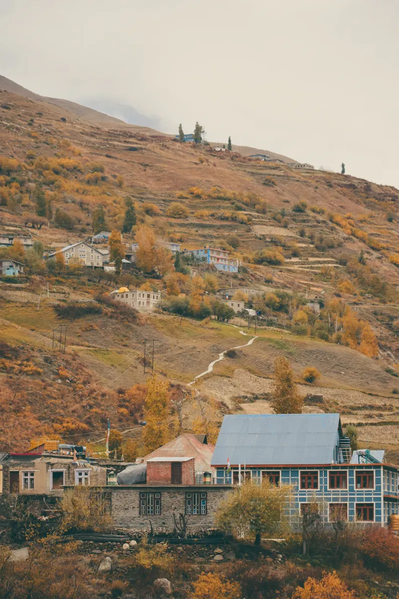 A hillside hamlet in autumn, Jibhi, Himachal Pradesh