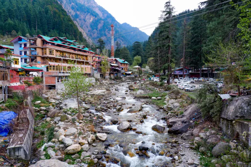 Kasol village by the river, Kasol, Himachal Pradesh