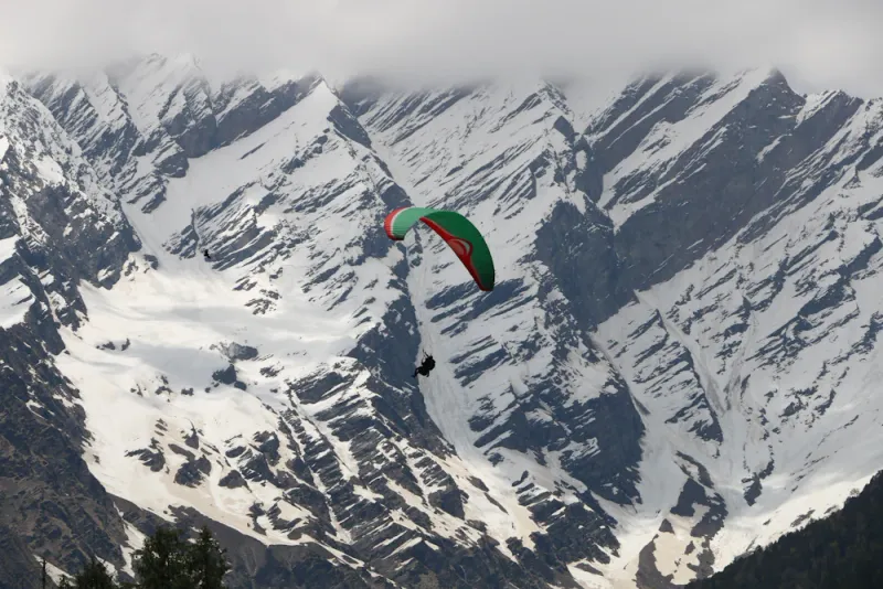 Paragliding over Solang Valley, Manali, Himachal Pradesh