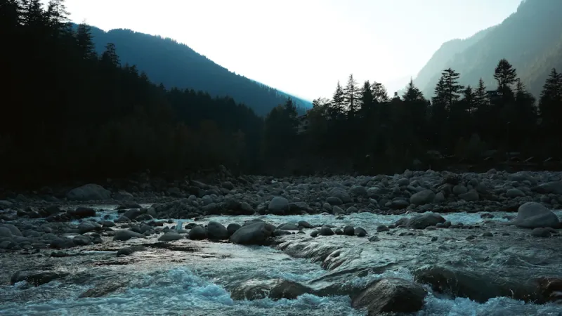 The rushing Beas river, Manali, Himachal Pradesh