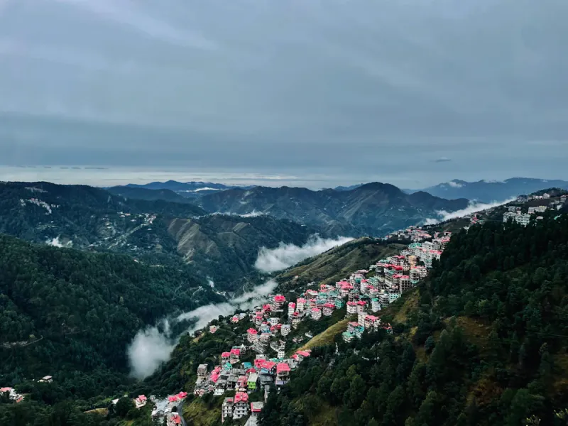 Valley view over the town, Shimla, Himachal Pradesh